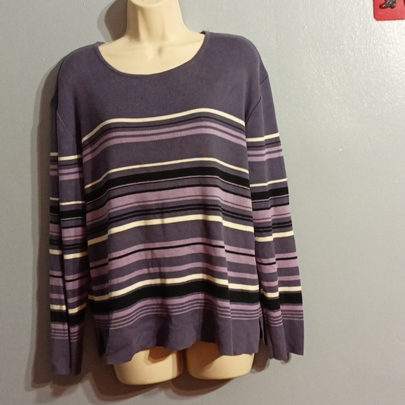 Style &Co. Collection purple striped sweater - Picture 7 of 17